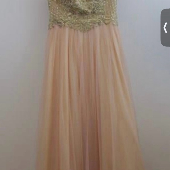 Elegant Gold and Pink Gown - Picture 2 of 6